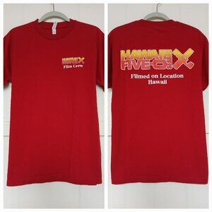 Hawaii Five-O Film Crew Season 10 Graphic T Shirt Men's Medium Red Short Sleeve